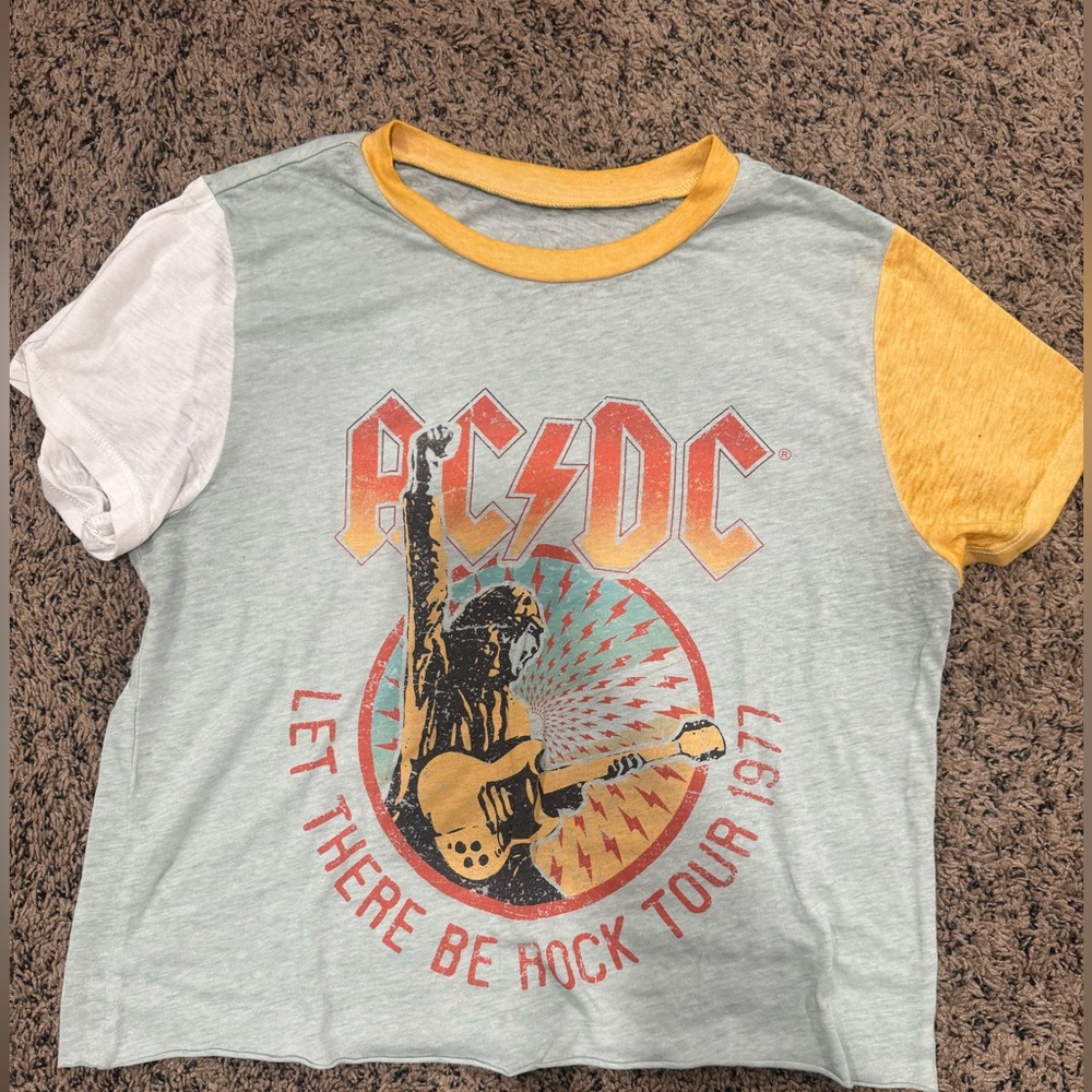 AC/DC Kids T-Shirt - Gray with Yellow Accents